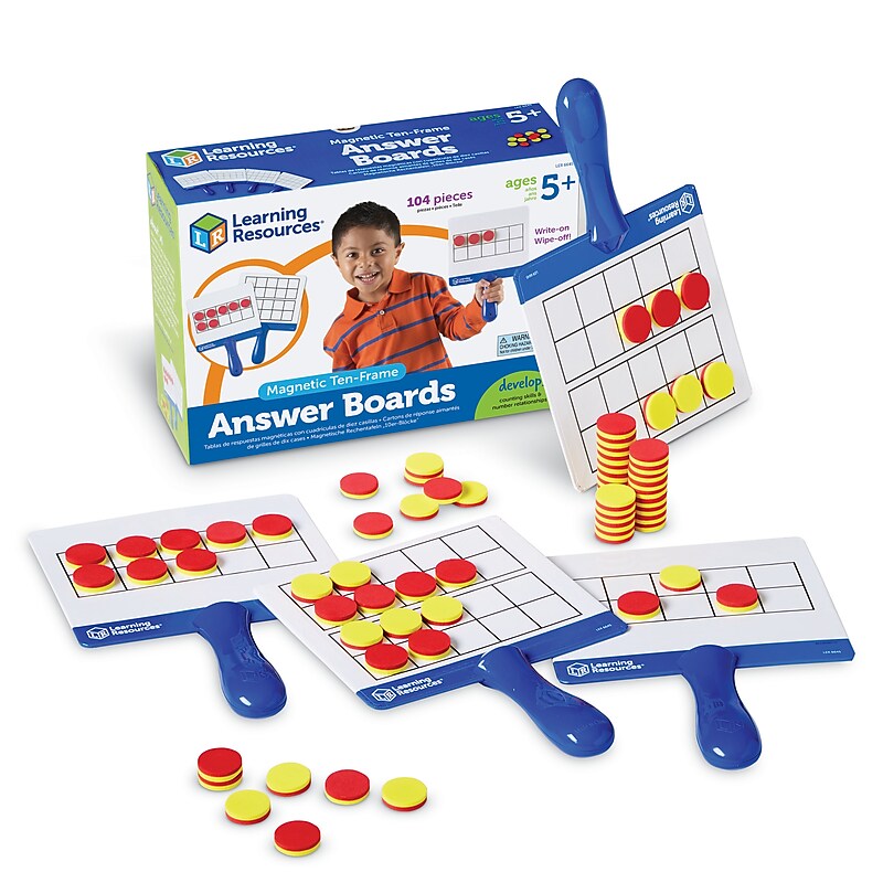 Learning Resources Ten-Frame Answer Boards, Set of 4 (LER6645) image 1