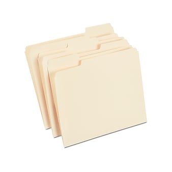 Staples® 30% Recycled File Folders, 1/3-Cut Tab, Letter Size, Manilla, 100/Box (ST56675)