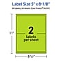 Avery Printable Rectangle Multipurpose Labels, 5" x 8-1/8", Bright Green, 80/Pack (94259)~#|#~0EE2E90C-5E4E-48D9-A1359F4AD79FEA88_sc7
