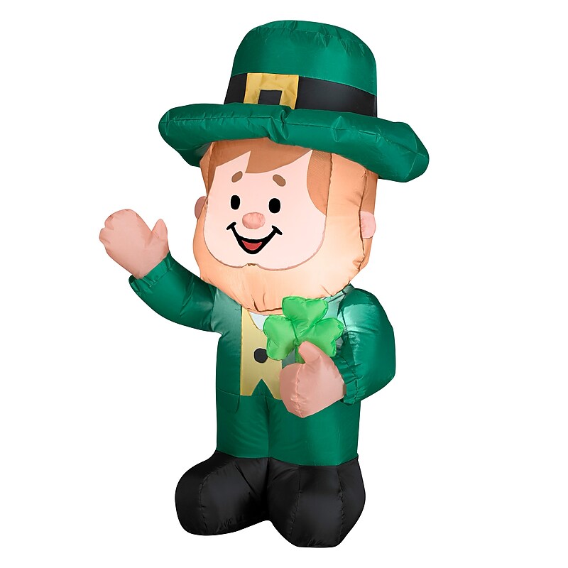 National Tree Company 42" Inflatable Waving Leprechaun (GE9-34401-1) image 1