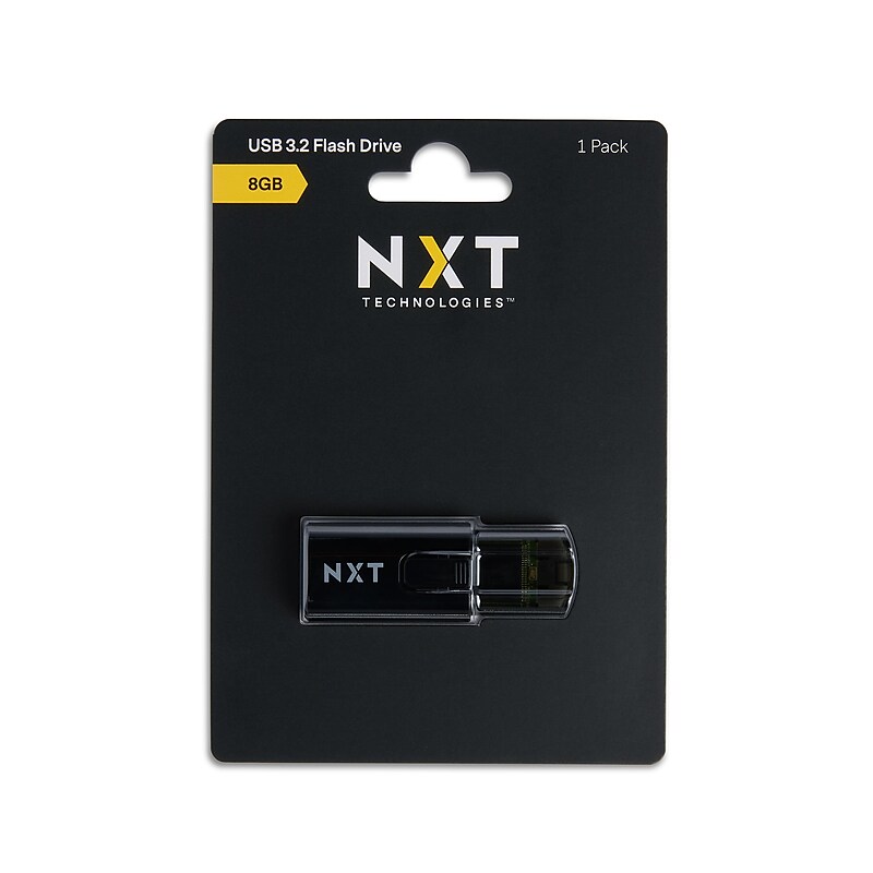 NXT Technologies 8GB USB 3.2 Type-A Flash Drive, Black (NX61131) image 1