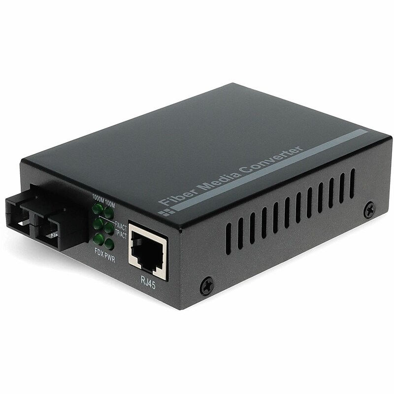 AddOn Gigabit Ethernet Media Converter, 10/100/1000Base‑T to 1000Base‑SX Multimode Fiber (ADD‑GMC‑SX‑5SC) image 1
