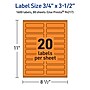 Avery Laser/Inkjet Multipurpose Rectangle Labels, 0.75" x 3.5", Bright Orange, 1600/Box (94217)~#|#~0EF6C459-C7EB-4736-807C1E5F6EC20C12_sc7