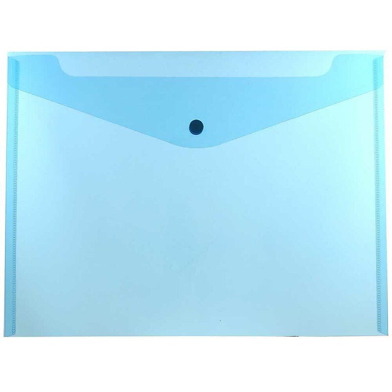 JAM Paper Premium Plastic Document File, 1 Pocket, Letter, Blue, 3/Pack (218S0bux3) image 1