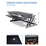 Rocelco 38"W Manual Adjustable Standing Desk Converter, Black (R DADRB)~#|#~0EFB589F-C42F-489D-BC7A5B19C4F3FB4C_sc7