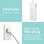 Philips Adapt 6-Outlet Adapter-Spaced Surge Protector, 1080J, 8 ft. Braided Cord, White (SPC6066WB/37-T2)~#|#~0F00FA6E-C73C-46AE-B5973E68E6264A6E_sc7