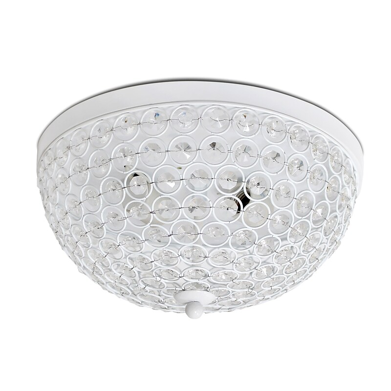 Lalia Home Crystal Glam 2 Light Ceiling LED Flush Mount, White (LHM-2000-WH) image 1