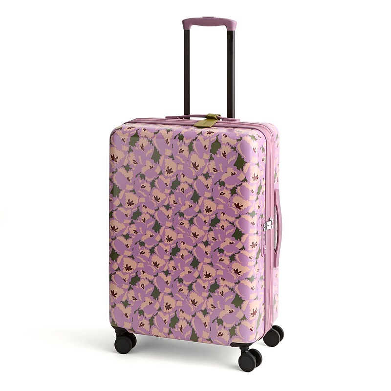 Vera Bradley Adair 26" Hardside Suitcase, 4-Wheeled Spinner, TSA Checkpoint Friendly, Curly Tulips Purple Floral (52121-21387) image 1