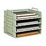 Staples Plastic Side Loading Stackable Letter Tray, Letter Size, Sage Green, 4/Pack (ST63889)~#|#~0F094909-D021-446C-828C71C272BC1545_sc7