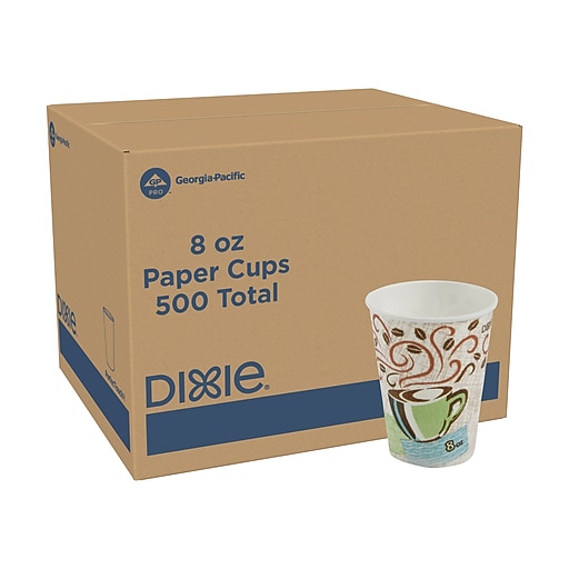 Dixie PerfecTouch Insulated Paper Hot Cups, 8 oz., Coffee Haze