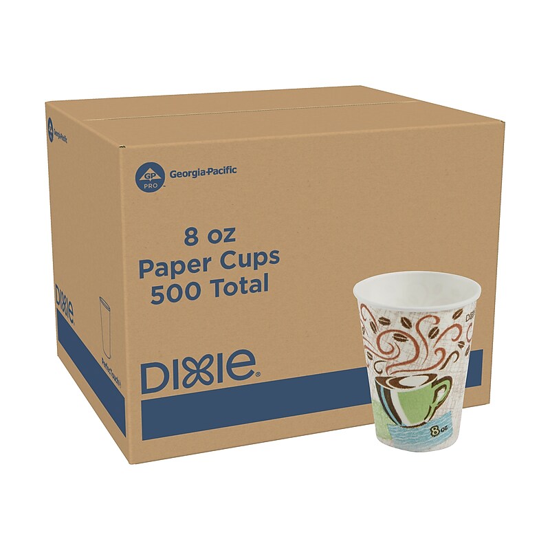 Dixie PerfecTouch Insulated Paper Hot Cups, 8 oz., Coffee Haze, 500/Carton (5338DX) image 1