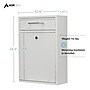 AdirOffice Steel Large Wall Mounted Drop Box Interoffice Mailbox, Key Lock, White (631-04-WHI)~#|#~0F0DEDFA-9D1C-4042-B3E7162659FC3DE3_sc7