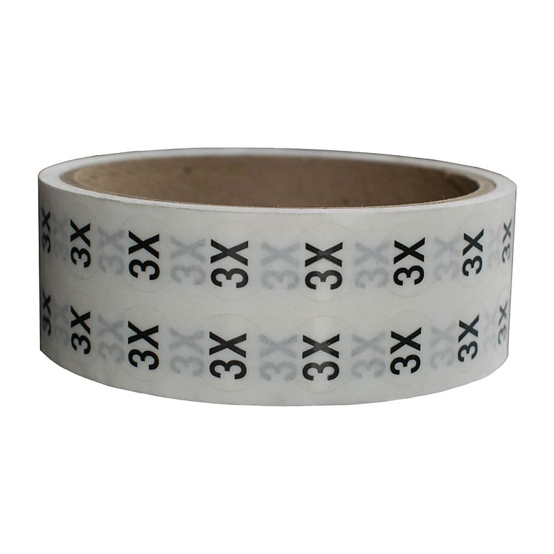 Nahanco Acetate Clear Label, 3X, 1000/Box (LB3X) image 1