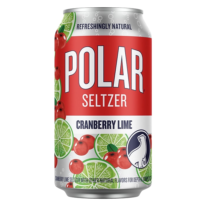 Polar Cranberry Lime Seltzer Water, 12 oz., 8 Cans/Box, 3 Boxes