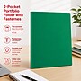 Staples 2‑Pocket Portfolio Folder with Fasteners, Letter Size, Durable Poly Construction, Green~#|#~0F127B86-93C7-4D93-84B76CC60C37AA21_sc7