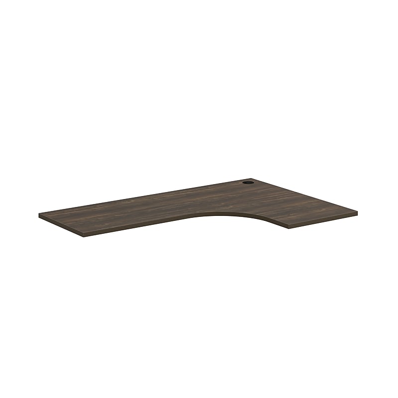 HON Coordinate Corner Cove Worksurface, Left Hand, Florence Walnut Laminate image 1
