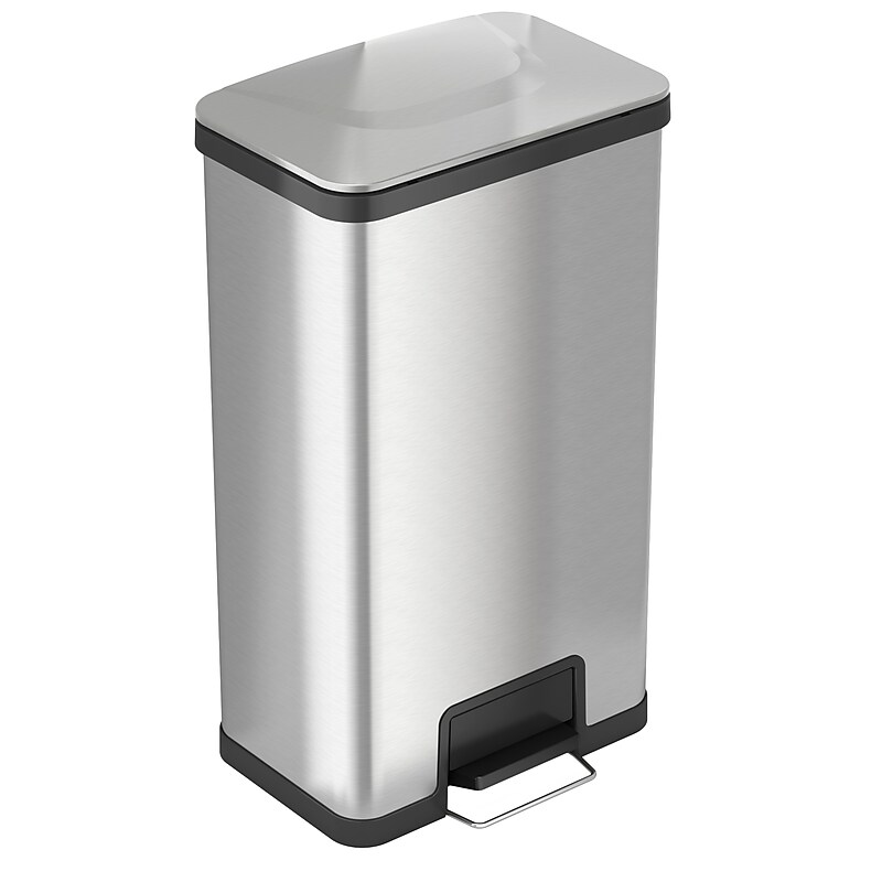 iTouchless Stainless Steel Step Trash Can, Silver, 18 gal. (PC18SN) image 1
