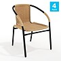 Flash Furniture Rattan Indoor-Outdoor Restaurant Stack Chair, Beige, 4-Pieces (4TLH037BGE)~#|#~0F22A5C5-1F0A-4942-99FDD50B673CCDF5_sc7