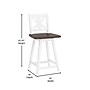 Flash Furniture Gwendolyn Rustic Solid Wood Designer Back Barstool, Antique White Wash Frame/Gray Wash Seat (ESG129WH)~#|#~0F263CAB-70D8-4265-80440CA9AF3ACEF3_sc7