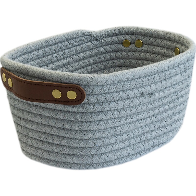 Martha Stewart Fabric Basket with Handles, Gray (MS111F) image 1