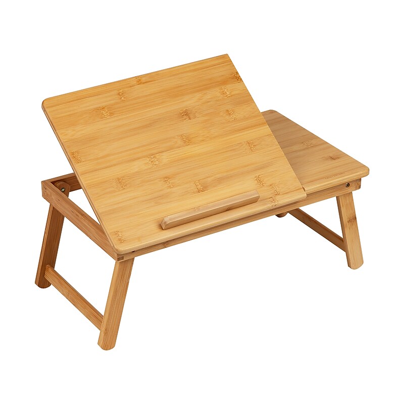 Mind Reader 12" x 19.75" Lap Desk/Laptop Stand With Folding Legs, Brown (BEDTRAYBM-BRN) image 1