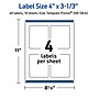 Avery Laser/Inkjet Rectangle Multipurpose Labels, 4" x 3-1/3", White, 40/Pack (S00-DKA)~#|#~0F309BBB-705E-482F-BD26B883656B6E63_sc7