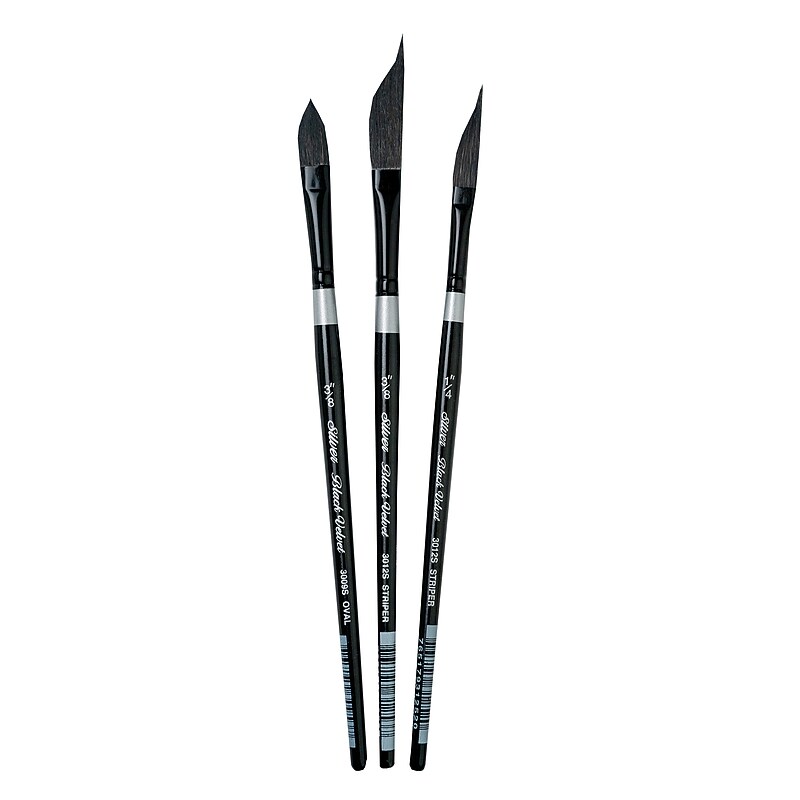 Silver Brush Black Velvet Dagger/Oval Brushes, 3/Pack (SLVBV3057) image 1