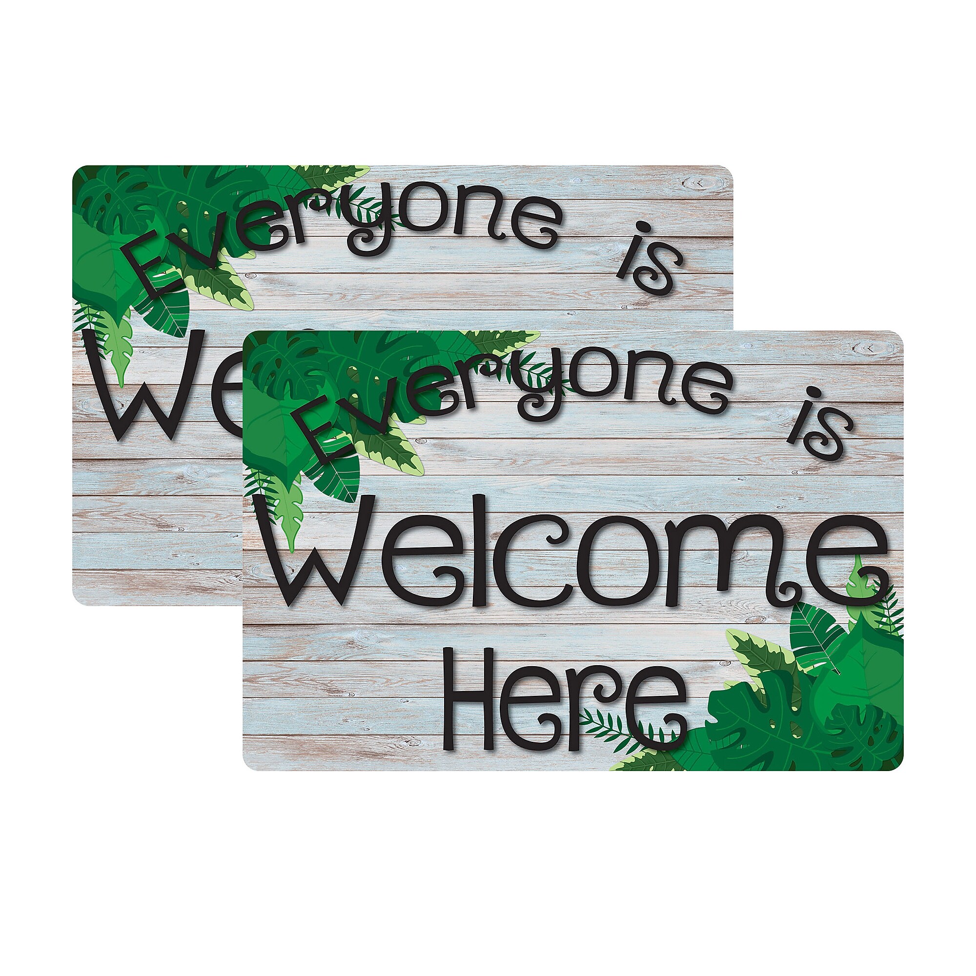 Ashley Smart Poly Commercial Floor Mat, 15.5″ x 23.5″, Wood Everyone is Welcome Here, 2/Bundle (ASH91510-2) Sansujyuku sansujyuku.com