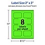Avery Laser/Inkjet Multipurpose Decorative Edge Labels, 2" x 3", Neon Green, 640/Box (94267)~#|#~0F425172-6370-4F15-96885417A50D2362_sc7