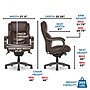 La-Z-Boy Delano Ergonomic Leather Executive Big & Tall Chair, 400 lb. Capacity, Chocolate Brown/Gray (CHR10045C)~#|#~0F4BAE28-C2C2-47DB-9E320739EE271DD1_sc7