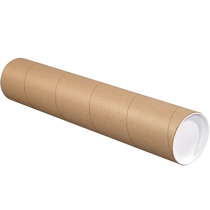 15-Pack 4x30 Kraft Mailing Tubes With Plastic End Caps – Apex Packaging