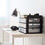 Iris Medium 3-Drawer Desktop Storage, Plastic, Black/Clear, 2/Carton (150181CT)~#|#~0F5EF32B-9741-4854-B616C3BC9C4EC096_sc7