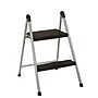 Cosco Folding Step Stool, 2-Step, 200 lb Capacity, 16.9" Working Height, Platinum/Black (11024PBL1E)~#|#~0F61C16B-B2B9-405A-A2FCB67DA96A765A_sc7