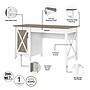 Bush Furniture Key West 54"W Computer Desk with Storage and Mid-Back Tufted Office Chair, Shiplap Gray/Pure White (KWS020G2W)~#|#~0F6B8FF6-DEA4-40D3-B70AC507870280DA_sc7