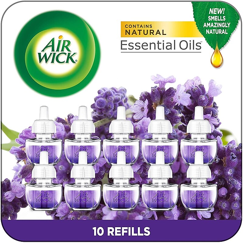Air Wick Essential Oils Scented Oil Refill, Lavender & Chamomile, 0.67 fl. oz., 10/Pack (01919) image 1