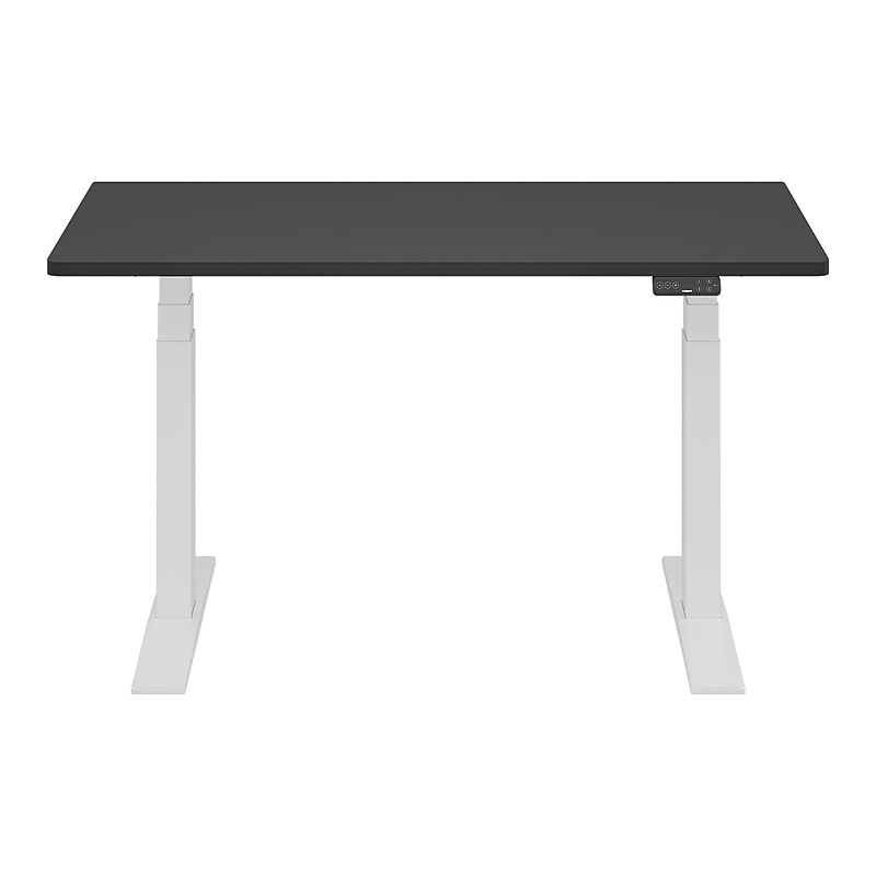 FlexiSpot E7COMMERCIAL 55''W Electric Adjustable Particle Board Standing Desk, Black/White (E7WCOM5528-B) image 1