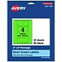 Avery Laser/Inkjet Multipurpose Rectangle Labels, 2" x 5", Neon Green, 80/Pack (94241)~#|#~0F78E633-9C9D-4948-968309DECDBBAFD5_sc7