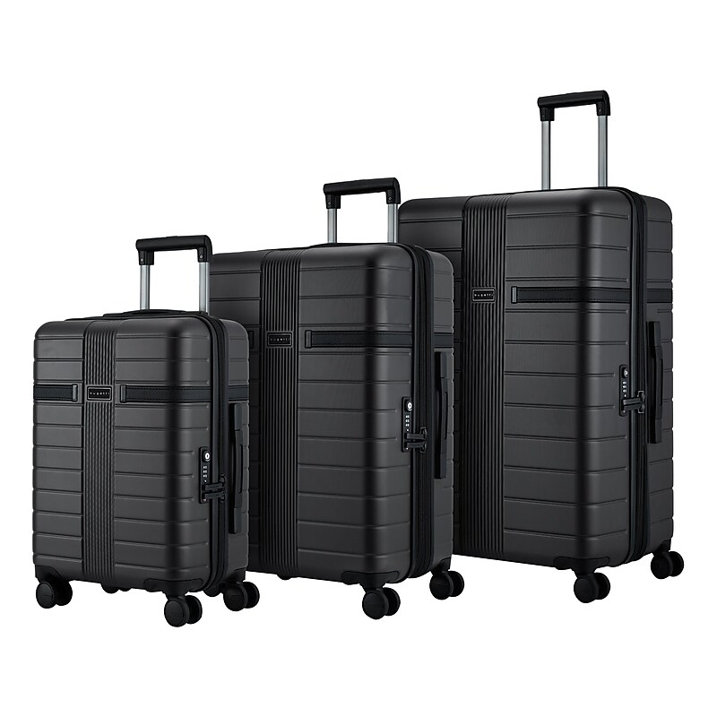 Bugatti Hamburg 3-Piece Hardside Spinner Luggage Set, TSA Checkpoint Friendly, Charcoal (HLG4503BU-CH) image 1