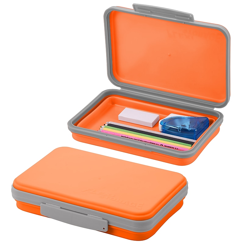 Lockermate By Bostitch Latch Pencil Pouch, Orange/Gray (23124-OG21-DM) image 1