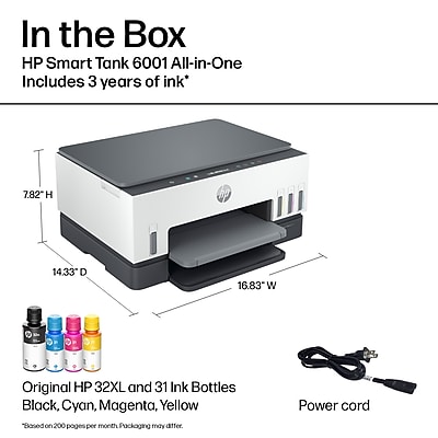 HP Smart Tank 6001 Wireless All-in-One Ink Tank Printer - Thumbnail 2