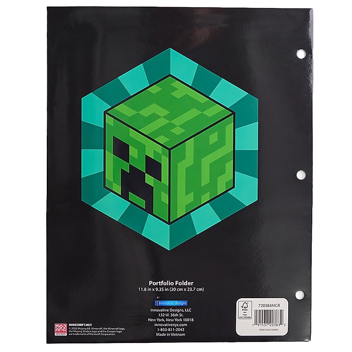 Innovative Designs Minecraft Glossy 3-Hole Punched 2 Pocket Paper