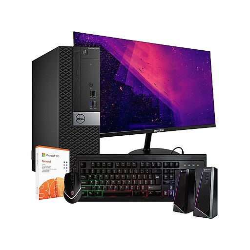 Dell OptiPlex 7050 Refurbished Desktop Computer w/ 24" Monitor, Intel