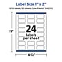 Avery Laser/Inkjet Rectangle Multipurpose Labels, 1" x 2", White, 1200 Labels/Box (94220)~#|#~0F94A7B9-2A25-471A-A7D233DF56ED6F83_sc7