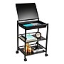 Mind Reader 3-Tier Metal Cart with Covered Compartment, Black (LGCART3T-BLK)~#|#~0F94C716-3F12-4384-9EC47C1D185FFB58_sc7