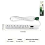 GoGreen Power 6' Metal Surge Protector, 7 Outlets, White (GG-17636)~#|#~0FA714C6-DEE8-40F7-8567876260882460_sc7