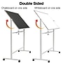 Excello Global Products Double Sided Magnetic Mobile Whiteboard Chalkboard Combo, White Frame, 48" x 32"~#|#~0FB299DB-84A8-4ED5-8618FF8124B13F3B_sc7