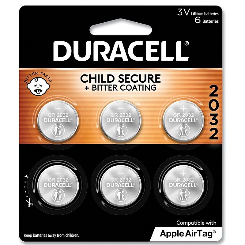 Duracell CR 2032 3V Lithium-Ion Battery, 6/Pack (DURDL2032B6PK) image 1