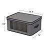 Household Essentials 38.12 Quart Wine Glass Storage Box with Lid, Fabric, Gray (52542-1)~#|#~0FBF0E2A-BCE4-4F66-BF52E723853F5E9D_sc7