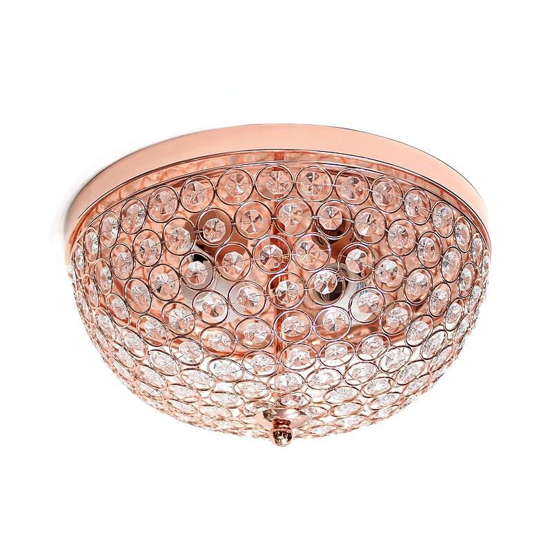 Lalia Home Crystal Glam 2 Light Ceiling LED Flush Mount, Rose Gold (LHM-2000-RG) image 1