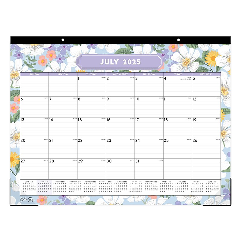 2025-2026 Blue Sky Romina 22" x 17" Academic Monthly Desk Pad Calendar, Multicolored (155398) image 1